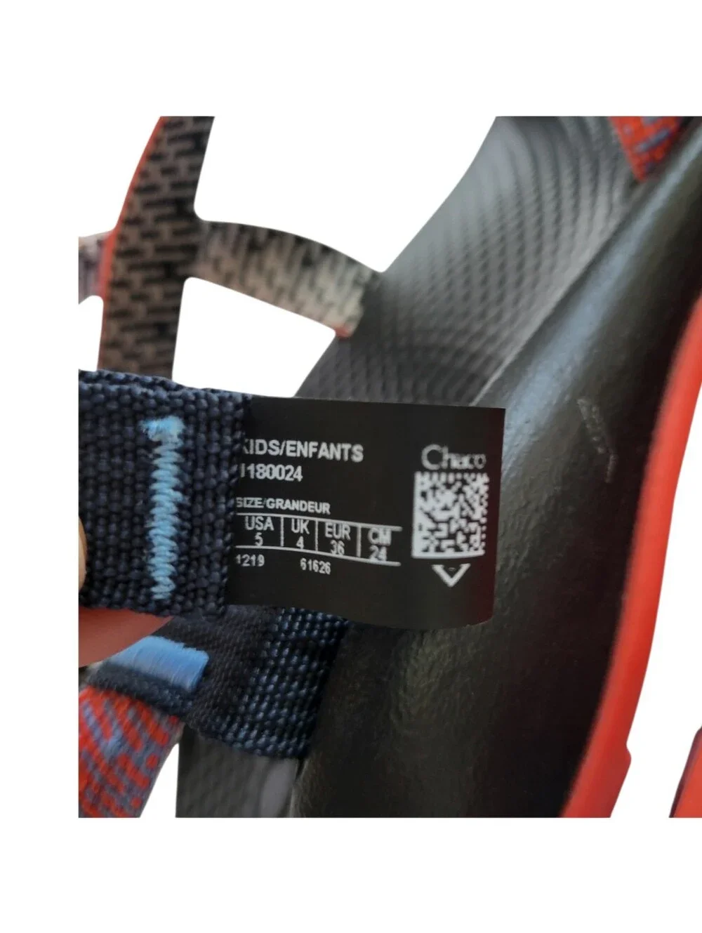 Chaco‎ Z/1 Classic Sandals Kids Size 5 Coral Blue Patterned
